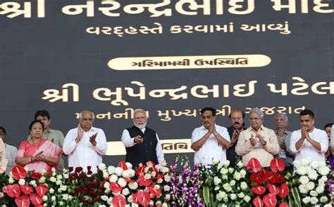 Pm Dedicates To Nation And Lays Foundation Stone For Multiple