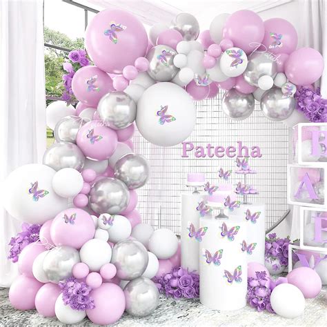 Amazon Pateeha Pink Silver Balloon Garland Arch Kit Ft