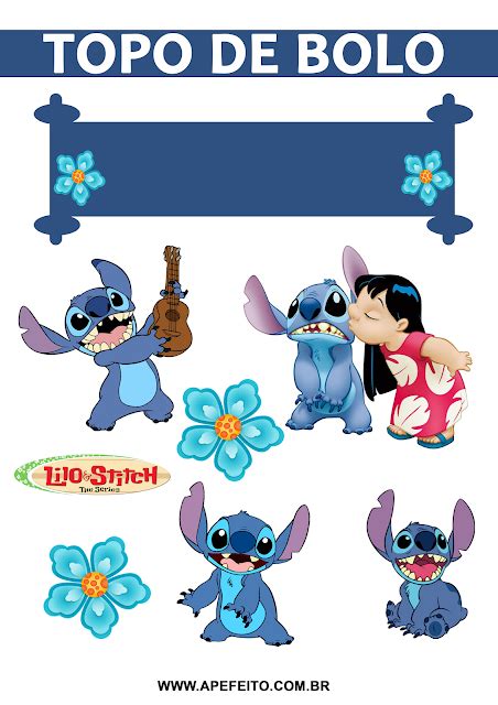 Topo De Bolo Festa Tema Lilo E Stitch Artofit