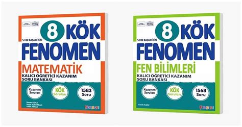 Fenomen Okul 2024 8 Sınıf Matematik Fen Bilimleri Kök Soru Bankası