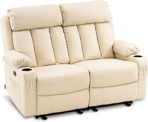 Mcombo Power Loveseat Recliner Electric Reclining Loveseat Sofa With Heat And