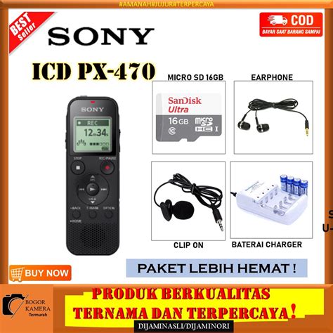 Jual Digital Voice Recorder Sony Icd Px Hitam Original Shopee