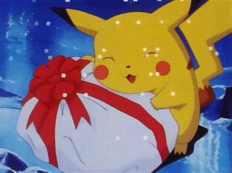 New trending GIF tagged pokemon christmas pikachu present… | Trending Gifs