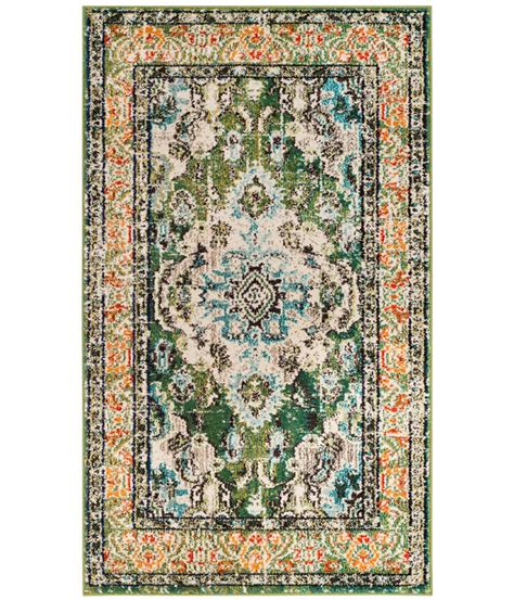 Monaco 243 Forest Green Light Blue Rug Bonton