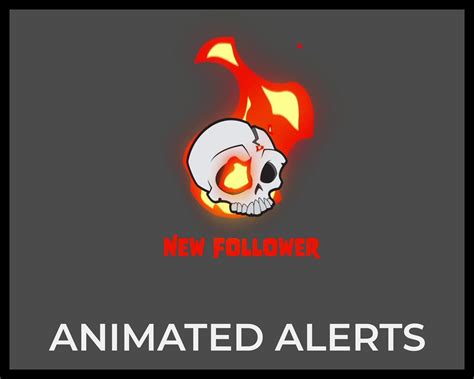 Burning Skull Scalable Alerts For Twitch Animated Skeleton Halloween