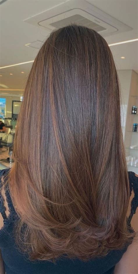 Charming Hair Colour Ideas Hairstyles Brunette With Brown Toffee Highlights In