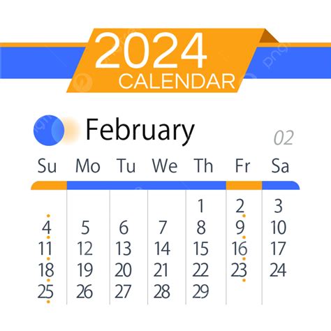 2024 Month Calendar February Simple Line Two Thousand And Twenty Four