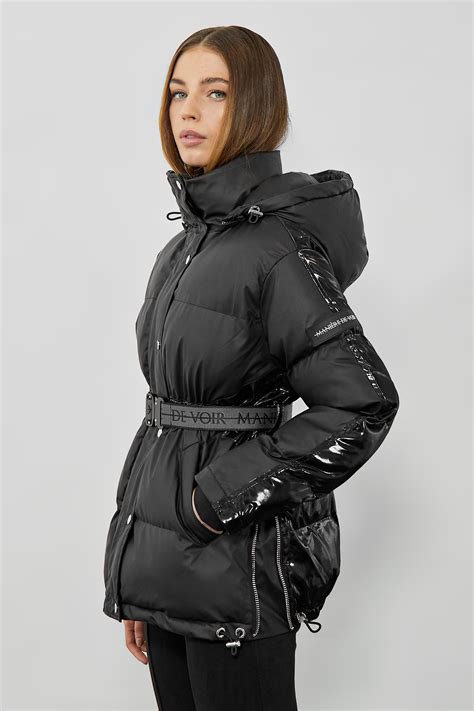 Matte And High Shine Belted Puffer Coat Fashion Womens Fashion