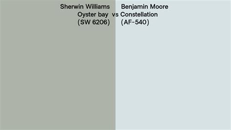 Sherwin Williams Oyster Bay Sw 6206 Vs Benjamin Moore Constellation Af 540 Side By Side