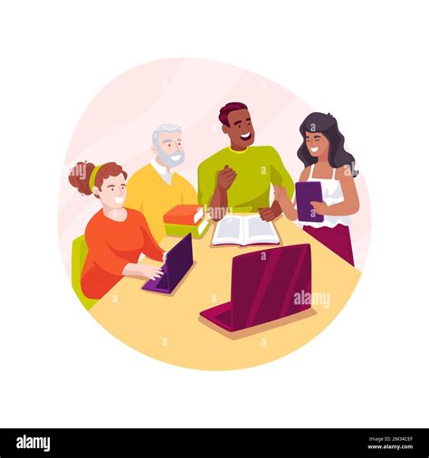 Group Peer Tutoring Isolated Cartoon Vector Illustration Stock Vector Image And Art Alamy