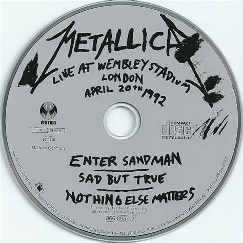 Metallica Livewembley Stadium April 20th 1992 Enter Sandman Sad