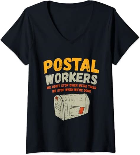 Womens Funny Postal Worker Mail Carrier V Neck T Shirt Amazon Co Uk