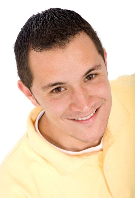 Casual Man Portrait Smiling Isolated Over A White Background