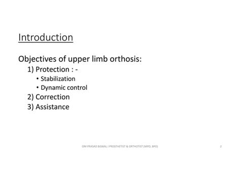 Orthoses For Shoulder Elbow And Forearm PPT