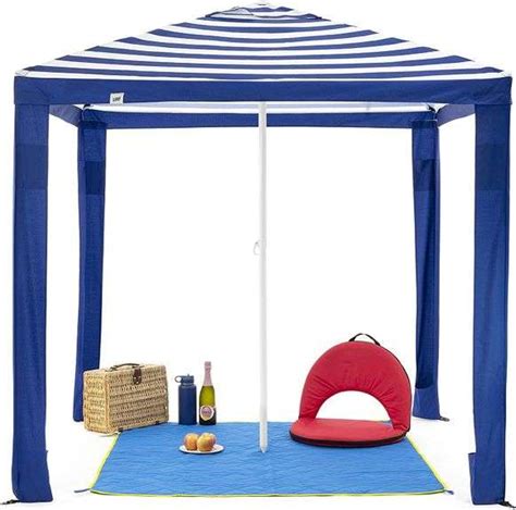 Slumbertrek Maui 2 In 1 Outdoor Beach Cabana Gazebo Umbrella Shelter