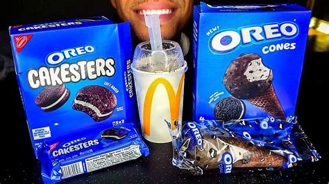 Asmr Oreo Ice Cream Party Mukbang Cakesters Cones Mcdonalds Oreo