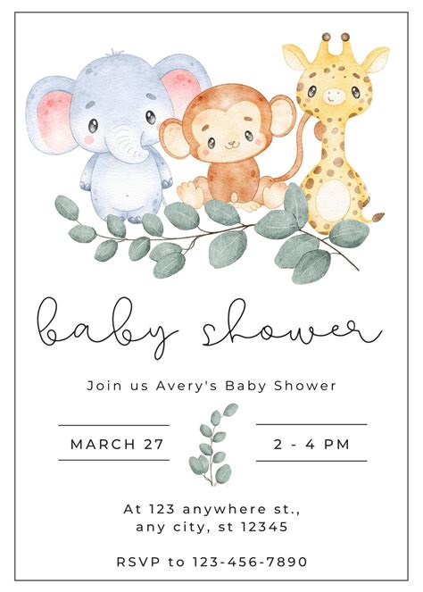 Free Custom Printable Baby Shower Invitation Templates Off