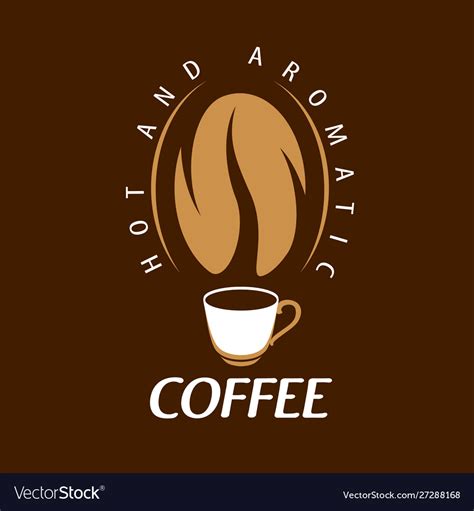 Coffee logo on brown Royalty Free Vector Image