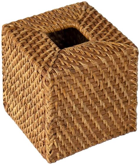 Woven Rattan Square Tissue Box Holder Kitchen Bathroom Car Etsy