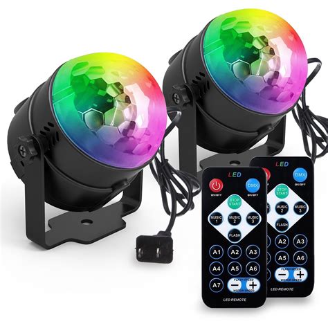 2 PACK Yoozon Party Lights Sound Activated Disco Ball Party Light 7