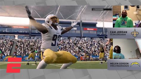 Cam Jordan Vs Melvin Gordon FULL GAME Madden NFL Celebrity