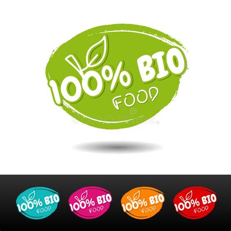 Set Of 100 Bio Food Badges Hand Drawn Labels Stock Illustration