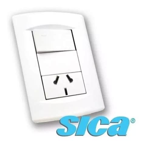 Llave Luz Modulo Armado Toma Doble Blanco Sica Life Pack En Venta En