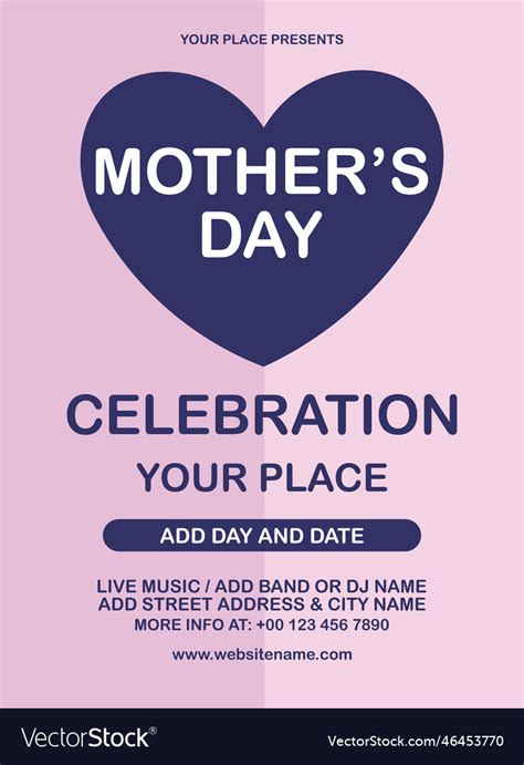 Mothers Day Party Flyer Poster Or Social Media Po Vector Image