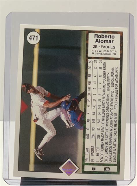 Roberto Alomar Rookie 1989 Upper Deck 471 San Diego Padres Hof Mint Ebay