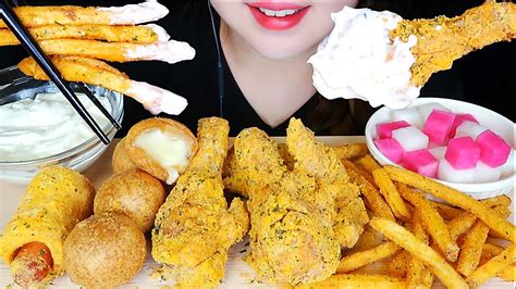 Asmr Fried Chicken🍗 Bburinkle Cheese Balls Mukbang Eating Sounds