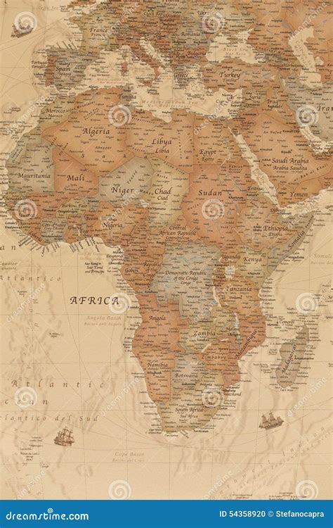 Carte G Ographique Antique De L Afrique Photo Stock Image