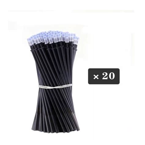 20 recharges noires Ensemble de stylos à Gel effaçables gommes à