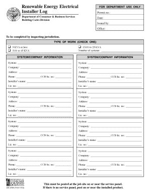 Fillable Online Renewable Energy Electrical Fax Email Print Pdffiller