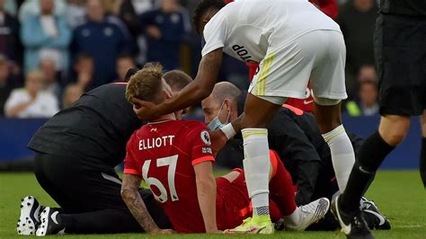 Harvey Elliott Liverpool Winger Suffers Serious Ankle Injury Against