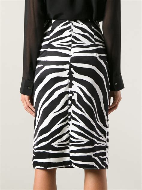 Carven Zebra Print Skirt in Black | Lyst