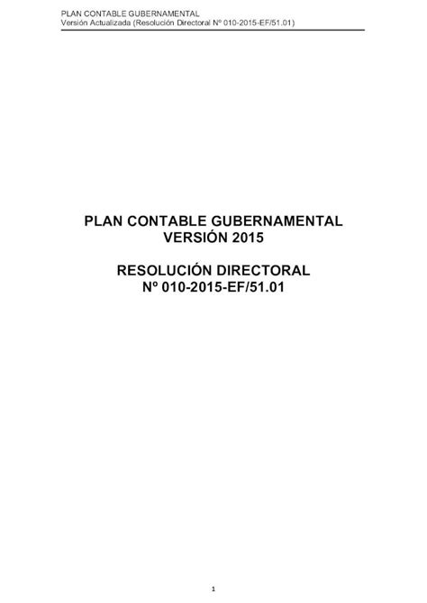 PDF PLAN CONTABLE GUBERNAMENTAL VERSIÓN 2015 PLAN CONTABLE