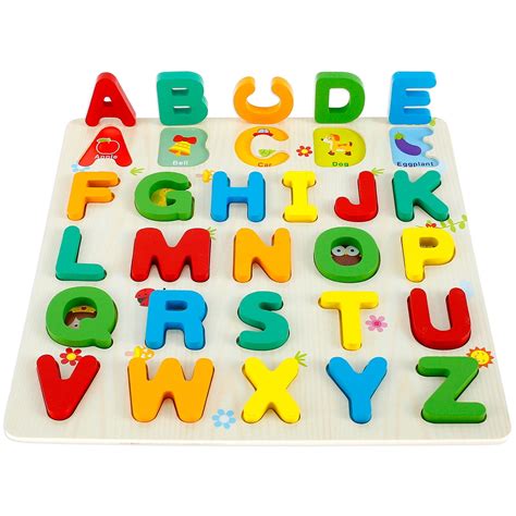 Schsin Wooden Alphabet Puzzle Abc Numbers Shapes Nepal Ubuy