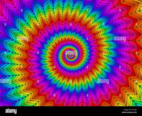 Beautiful Rainbow Psychedelic Spiral Fractal Background Stock Photo Alamy