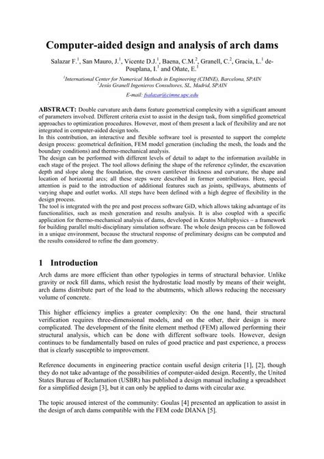 PDF Computer Aided Design And Analysis Of Arch Dams Computer Aided