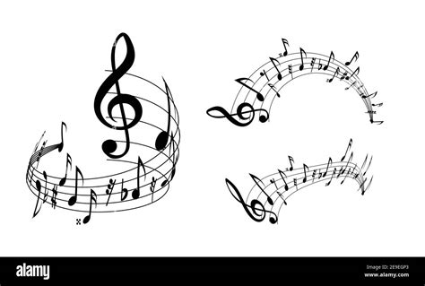 Notas musicales vector Set ilustración sobre fondo blanco Imagen Vector