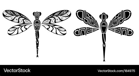 Dragonfly tattoo design Royalty Free Vector Image