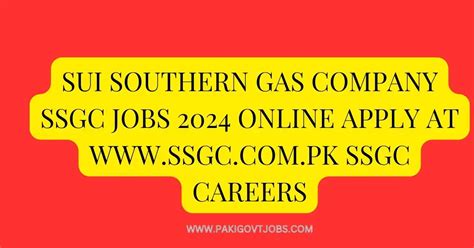 Sui Southern Gas Company Jobs 2024 Online Apply