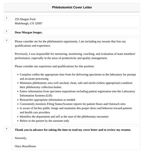 Phlebotomist Cover Letter Velvet Jobs