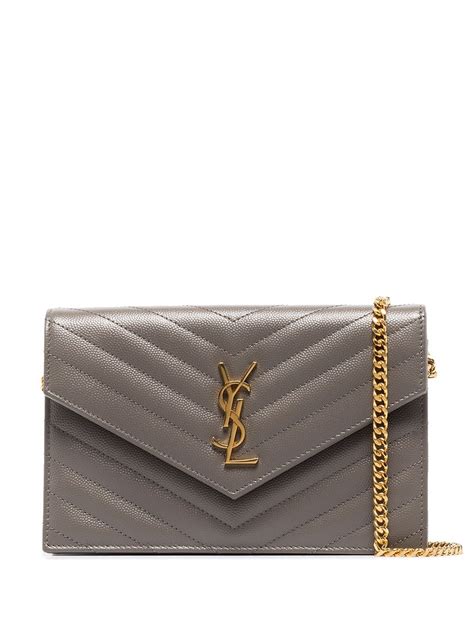 Saint Laurent Monogramme Mini Quilted Textured Leather Shoulder Bag In