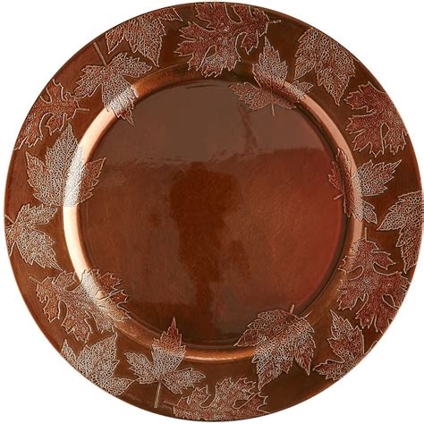 Copper Leaf Charger Fall Thanksgiving Decor Copper Leaf Fall Dinnerware