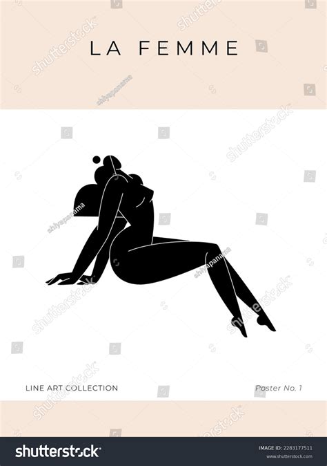 Contemporary Abstract Poster Nude Female Body Stock Vector Royalty Free Shutterstock