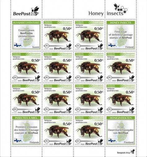 Beepost Finland Honey Insects Perf V Sheet M N H