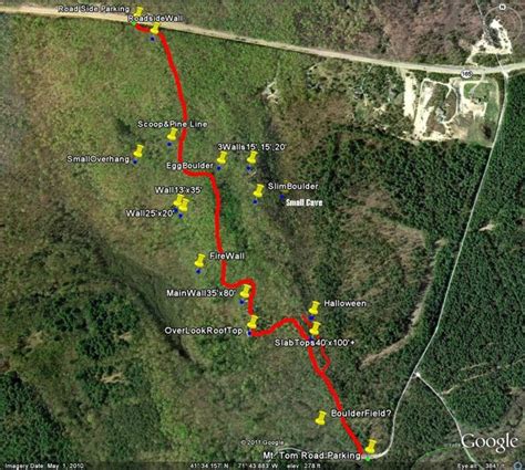 A trail map with areas marked. Trail head to trail head as the crow ...