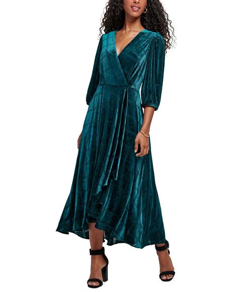 Calvin Klein Velvet Faux Wrap Dress Macys