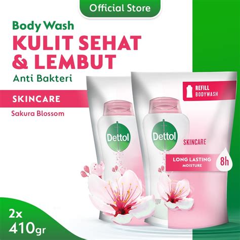 Jual Dettol Sabun Mandi Cair Anti Bakteri Skincare 410 Gr Refill X2 Pcs